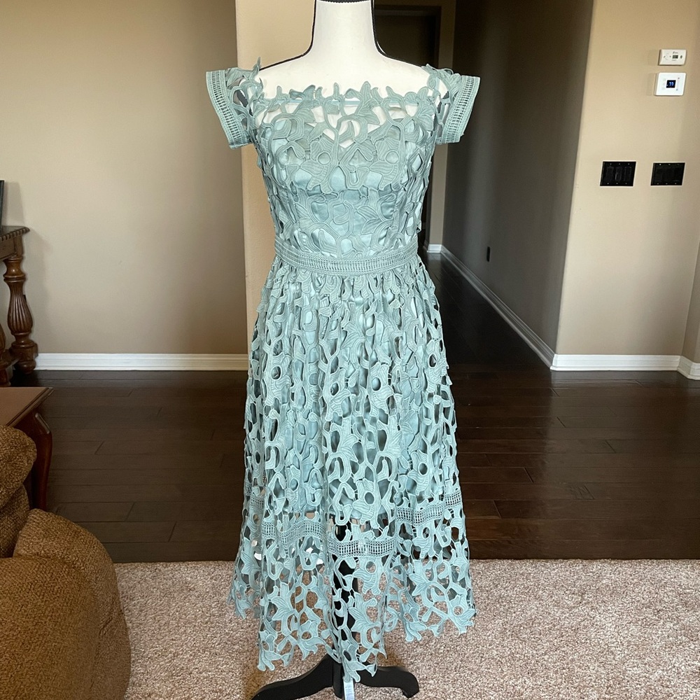 Sage green midi dress. Size 4